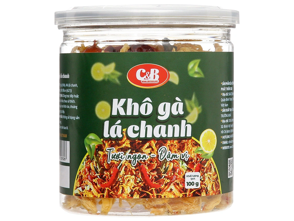 Khô gà lá chanh C&B hũ 100g