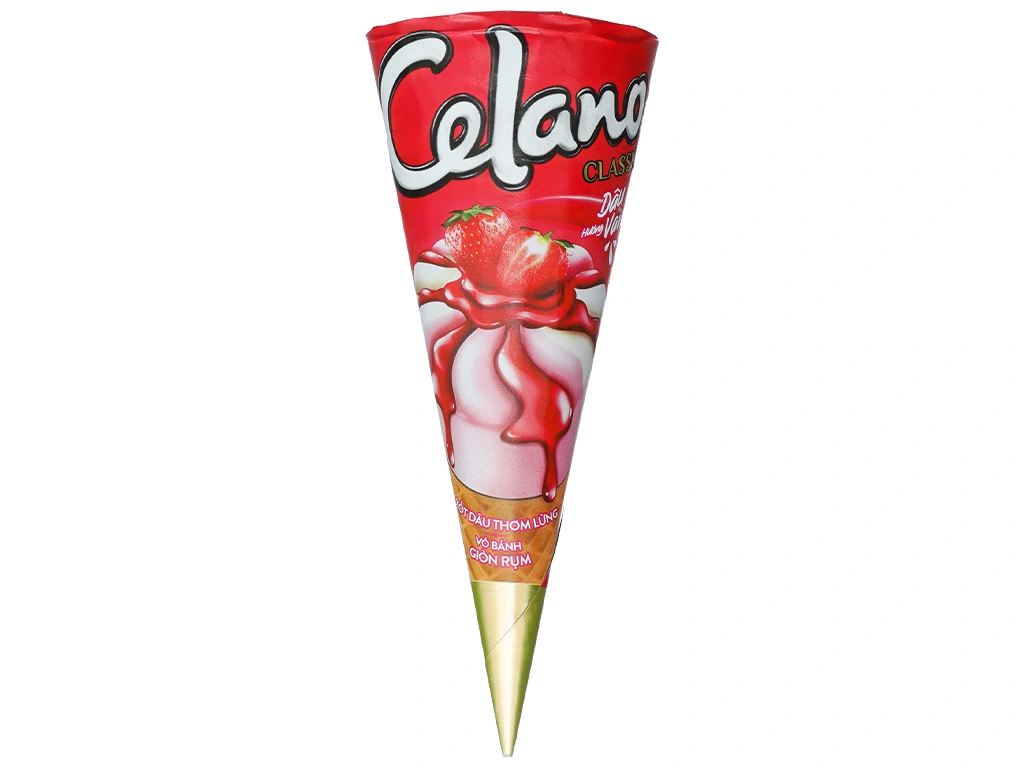 Kem ốc quế vani dâu Celano cây 110ml